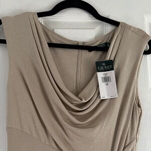 Ralph Lauren Shimmering Beige Midi Dress